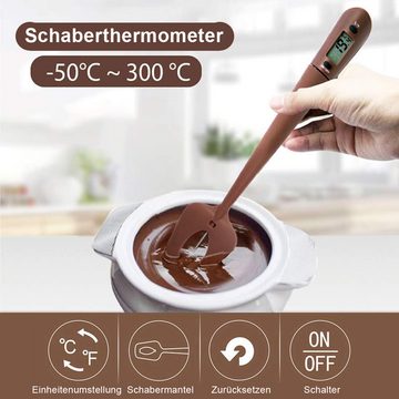 Coonoor Raumthermometer Digitaler Kochlöffel-Thermometer, Lebensmittelthermometer, 1-tlg., Küchenspatel aus Silikon, Präzise Temperaturüberwachung