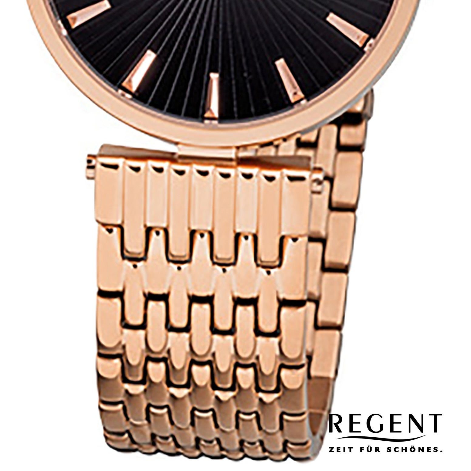 Regent Quarzuhr Regent Analog, Edelstahlarmband 30mm), Damen klein (ca. Damen-Armbanduhr rund, Armbanduhr rosegold