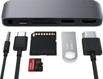 Satechi USB-C Mobile Pro Hub SD Tablet-Adapter USB-C zu 3,5-mm-Klinke, HDMI, MicroSD-Card, SD-Card, USB Typ C