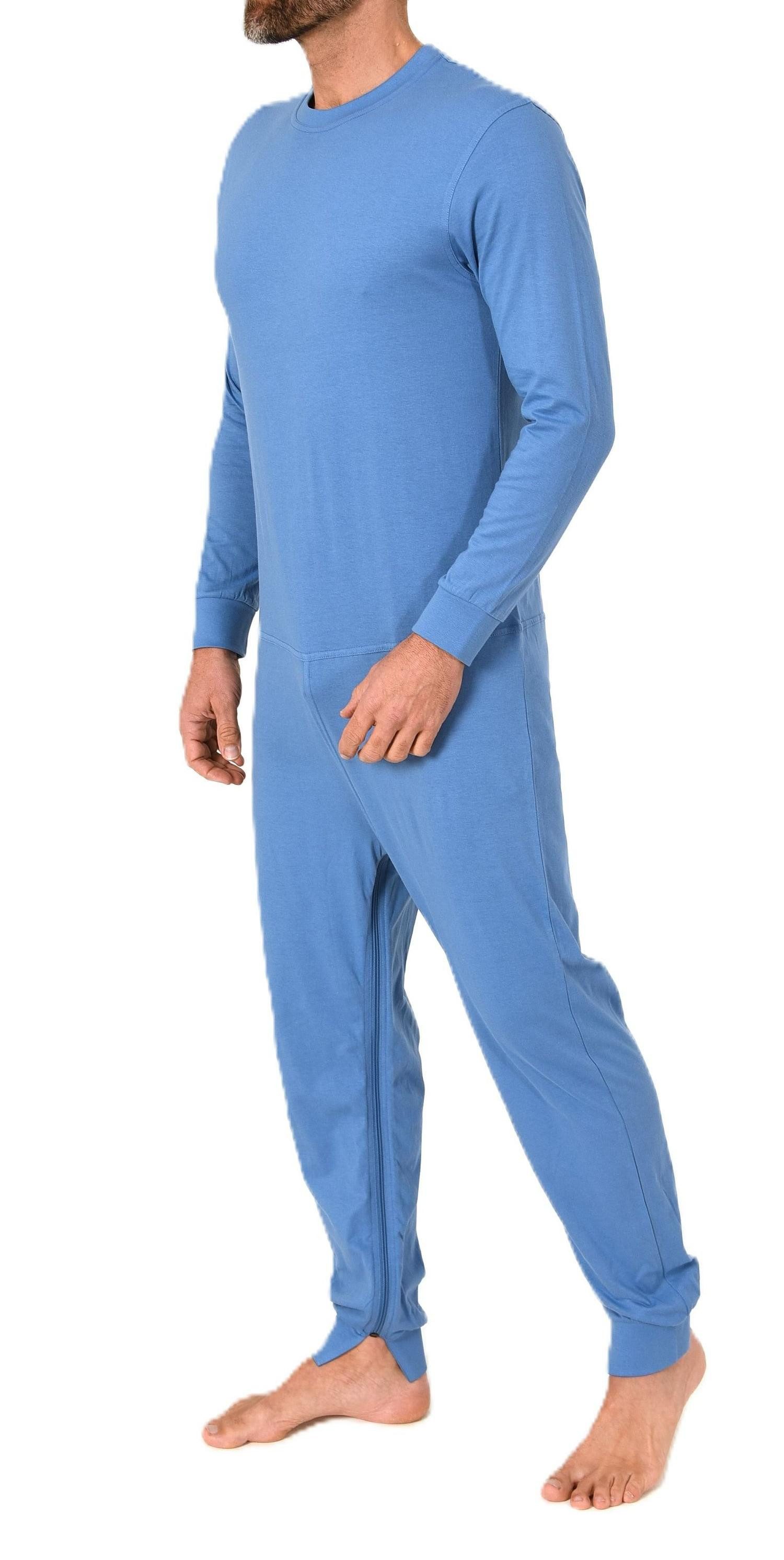 Normann Care Pyjama Herren Pflegeoverall langarm Einteiler mit Reißverschlu günstig online kaufen