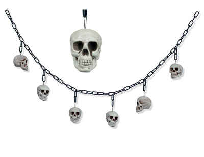 Das Kostümland Girlande XL Halloween Totenkopf Kette - 170 cm - Gruselige Skelett Party Dekoration