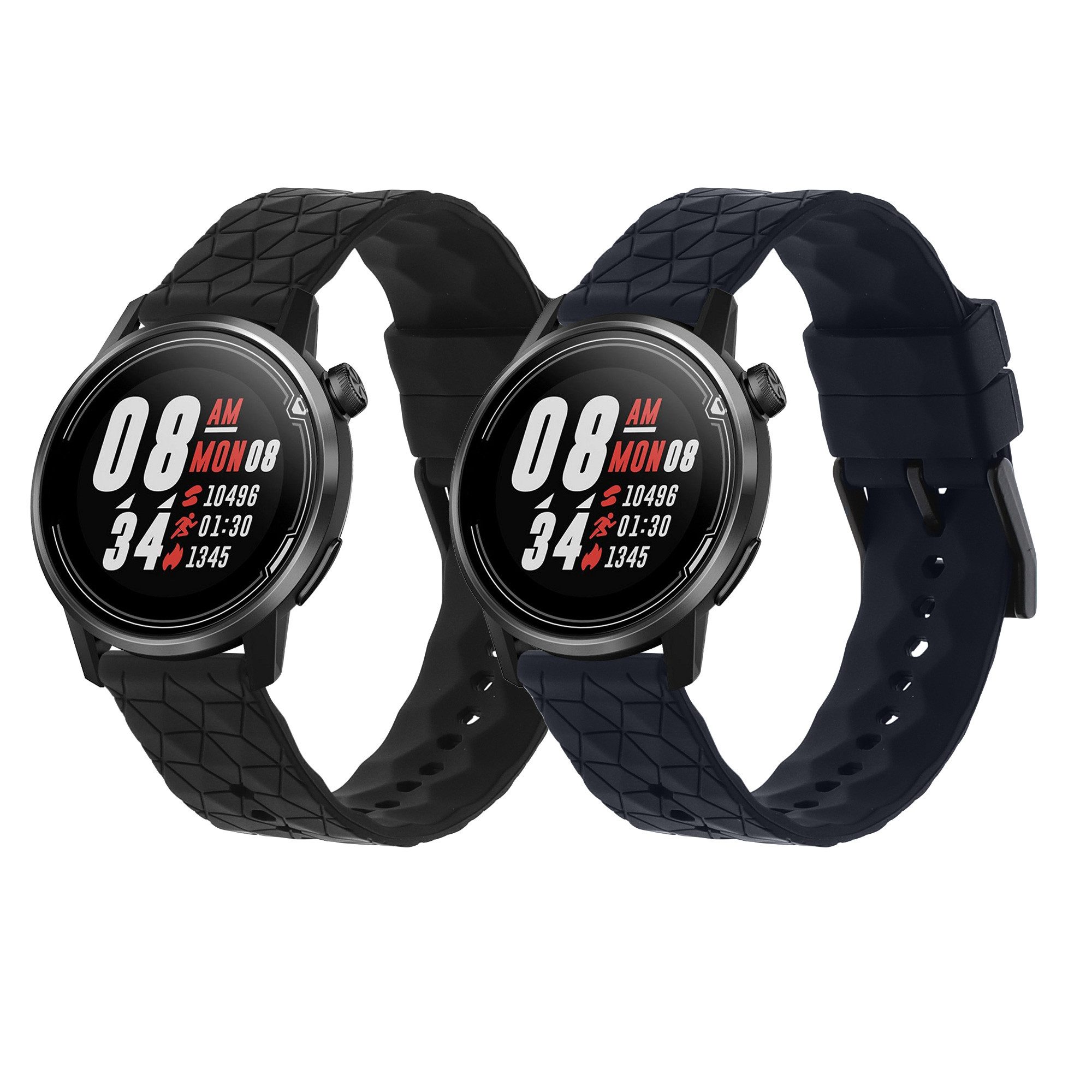 kwmobile Uhrenarmband 2x Uhrenarmband für COROS PACE 2 / APEX (42mm) Armband, Fitnesstracker Band Set aus TPU Silikon - Ersatzarmband Smartwatch