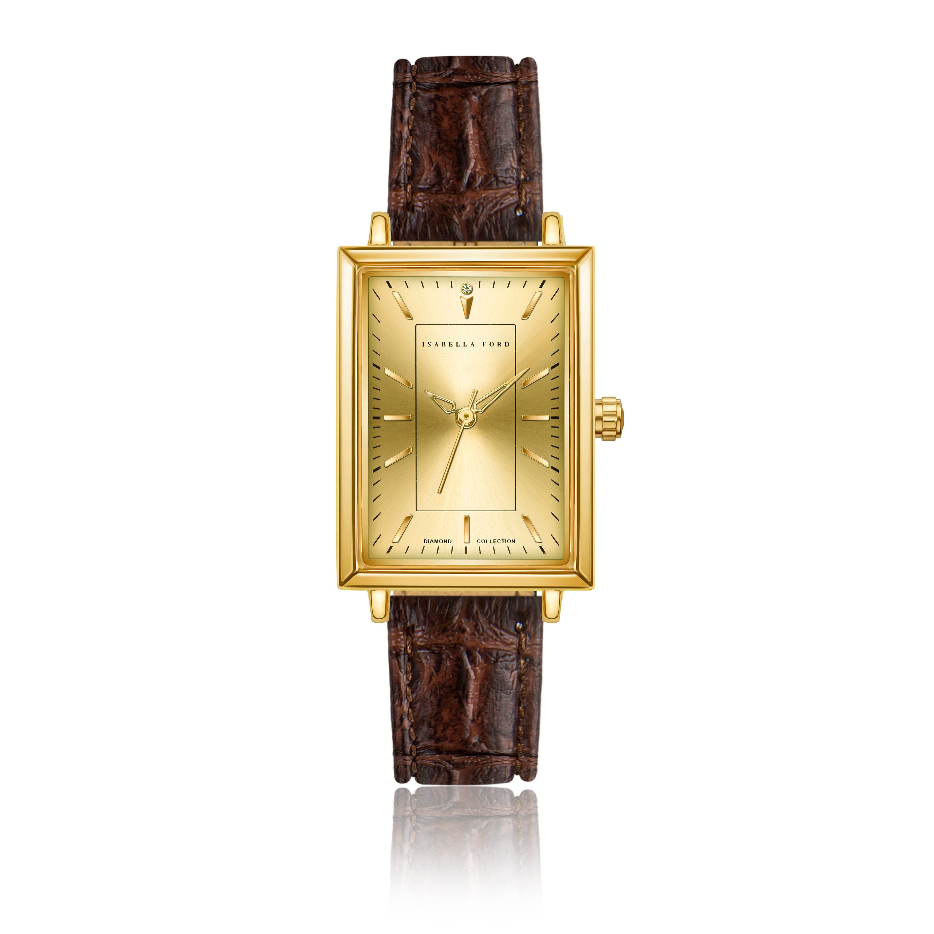 ISABELLA FORD Quarzuhr FF5-S084G Élodie Brown Croco
