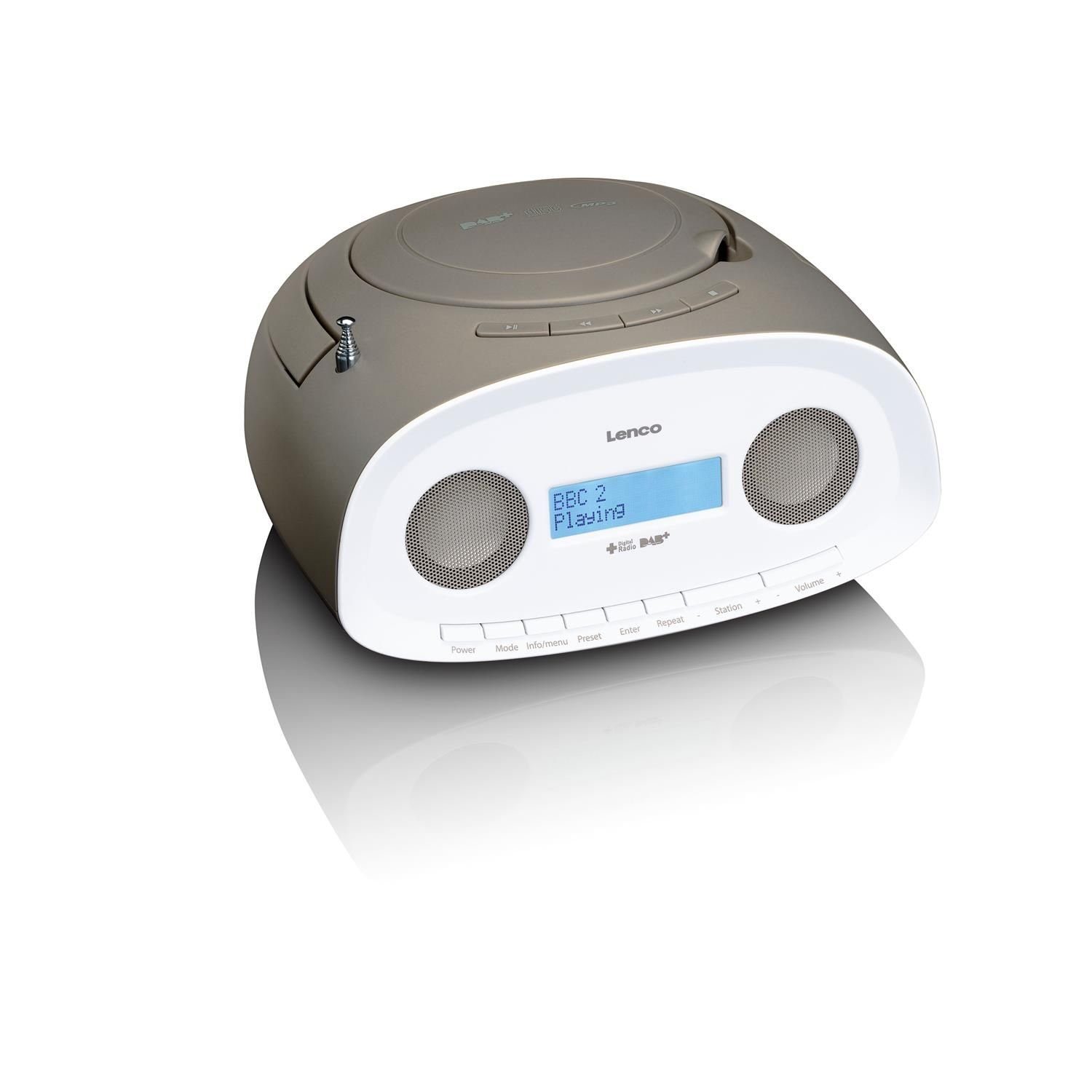 CD Kopfhöreranschluß DAB Lenco SCD-69TP USB-Anschluß Radio Radio, Taupe Boombox Lenco (MP3-Wiedergabefunktion), Player,