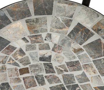 Dehner Gartenstuhl Grazia, 90 x 47 x 40 cm, Eisen/Stein, Dank der Mosaikfliesen ideal für eine mediterrane Gestaltung