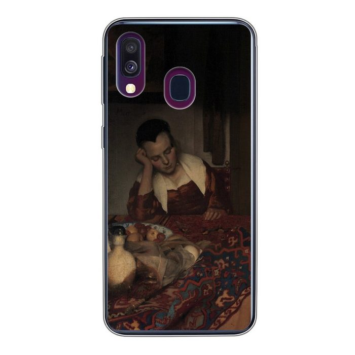 MuchoWow Handyhülle Schlafendes Mädchen - Johannes Vermeer Handyhülle Samsung Galaxy A40 Smartphone-Bumper Print Handy