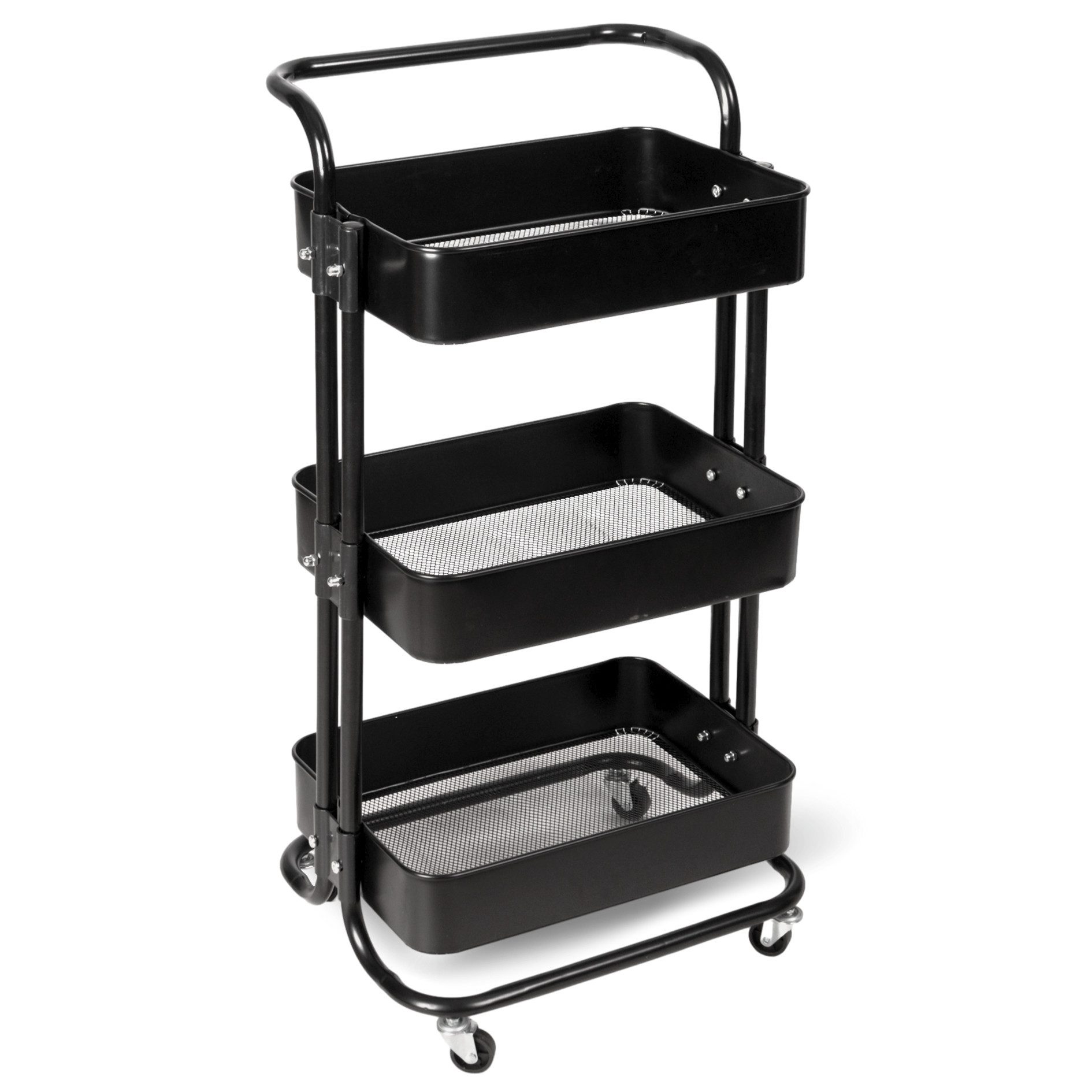 Rollwagen Küchenwagen mit 3 Ablagen I Aufbewahrung Mehrzweckwagen