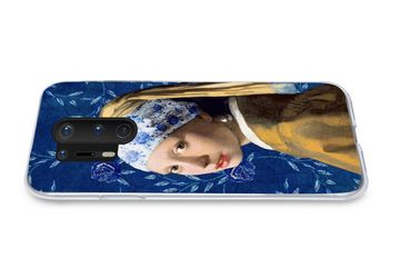 MuchoWow Handyhülle Mädchen mit Perlenohrring - Delfter Porzellan - Vermeer - Blumen -, Phone Case, Handyhülle OnePlus 8 Pro, Silikon, Schutzhülle