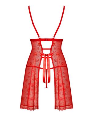 Obsessive Negligé Babydoll in rot für Weihnachten mit String X-Mas (2-tlg)