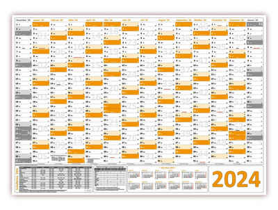 LYSCO Wandkalender Classic1 Wandplaner 2024 DIN A0 / A1 - 14 Monate (gerollt), Plakatkalender