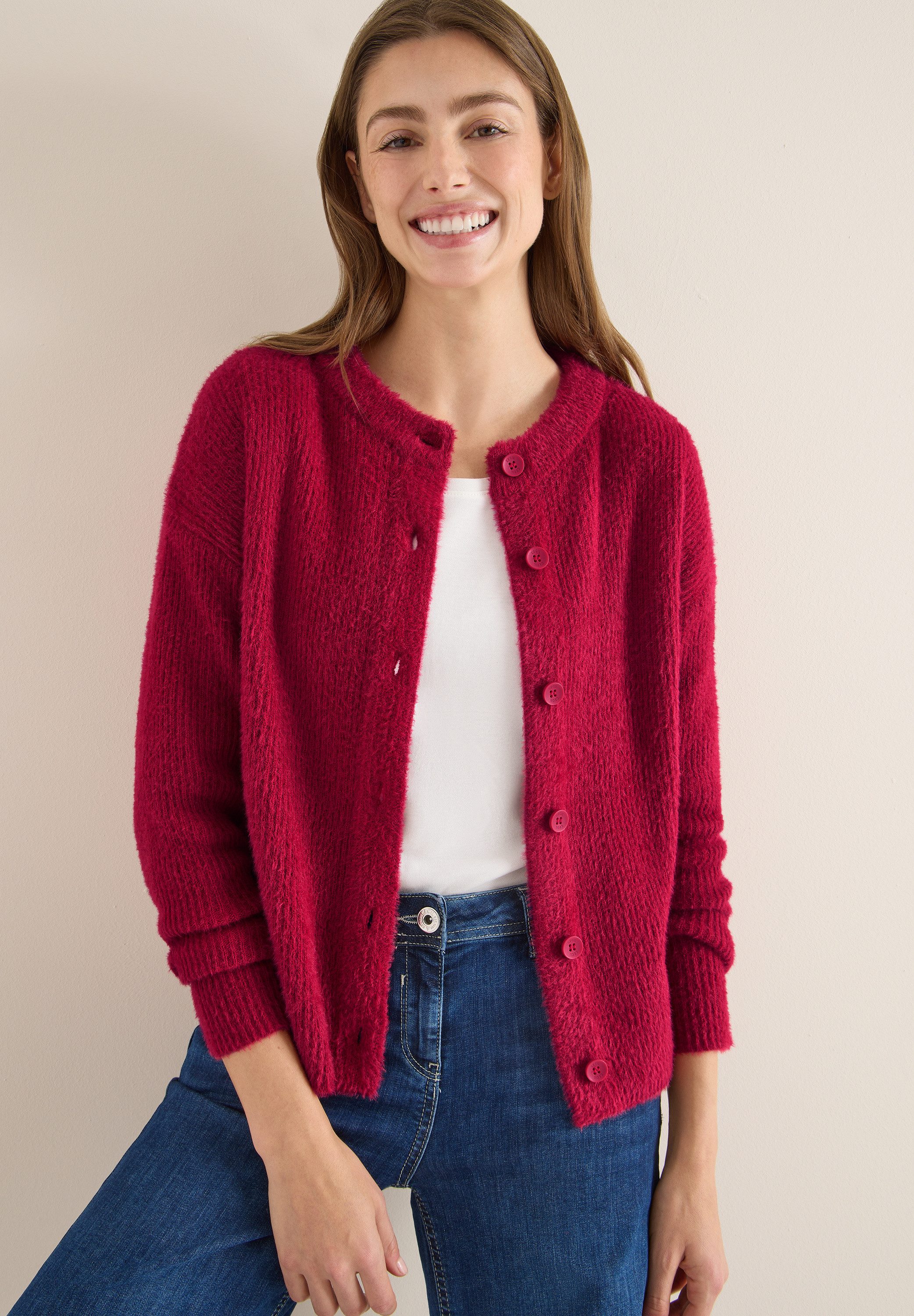 CECIL Strickjacke mit Rippstruktur günstig online kaufen
