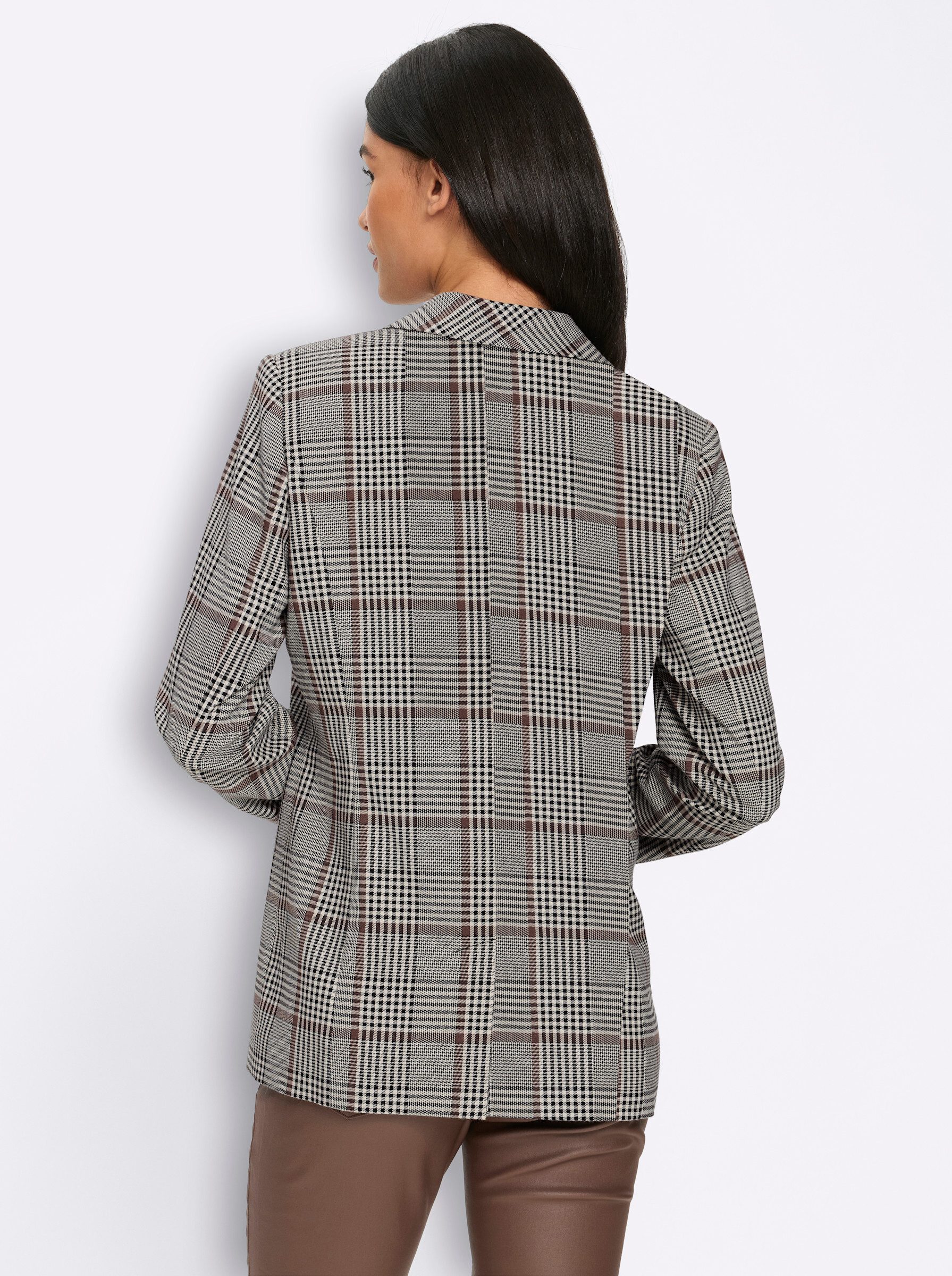 heine Blusenblazer Karo-Blazer Langarm