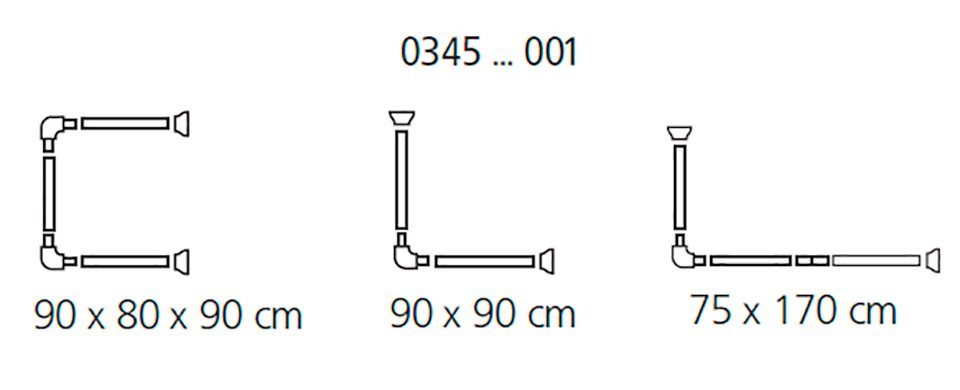 Kleine Wolke Duschvorhangstange Universalstange, Ø 25 mm, kürzbar, mit Bohren, Aluminium, Kunststoff, für Duschvorhänge, in 3 verschiedenen Varianten nutzbar