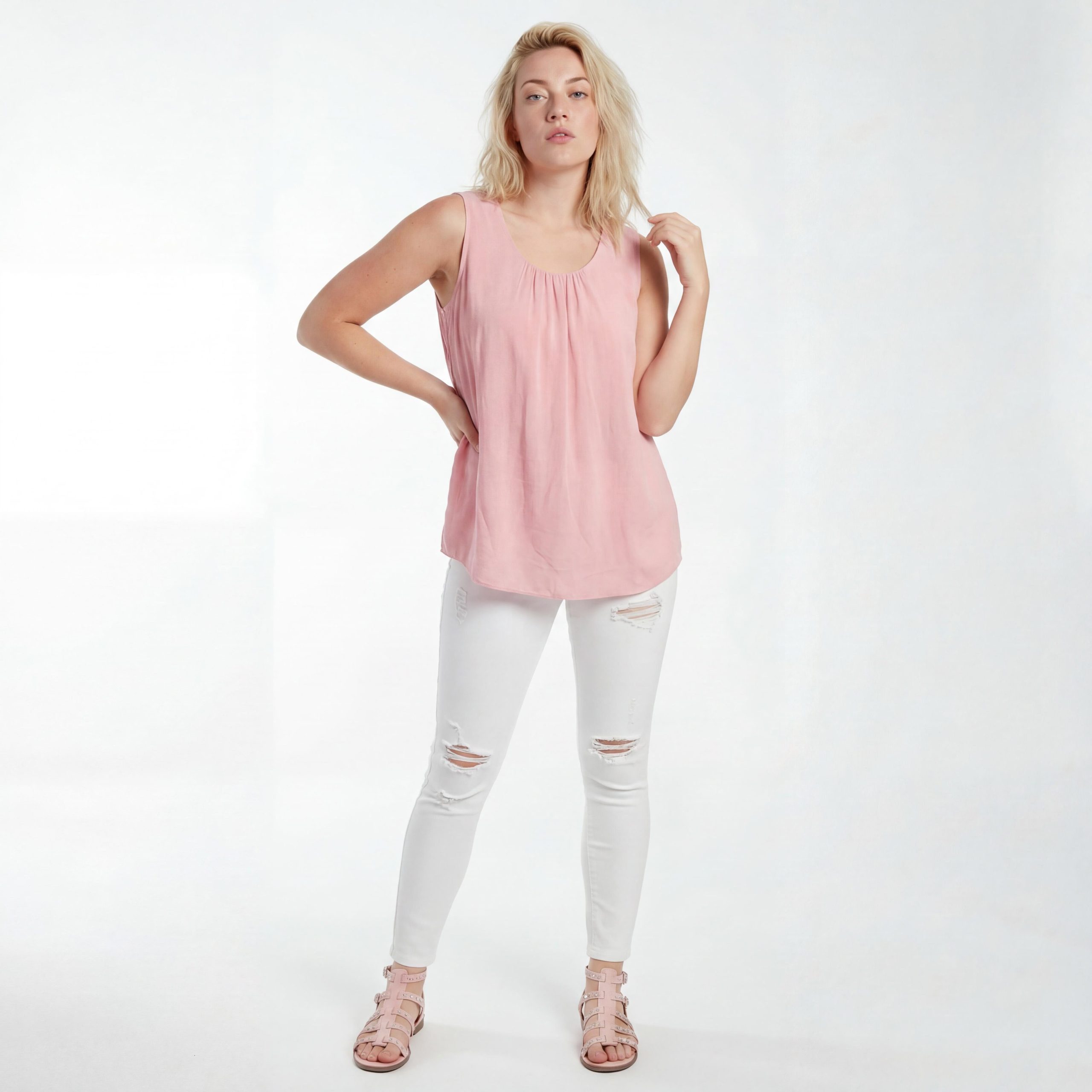 OriginalYou Trägertop Damen Long Top Sommer Oberteil ärmelloses Strandshirt mit Innentop für blickdichten Tragekomfort, erhältlich von 36-50