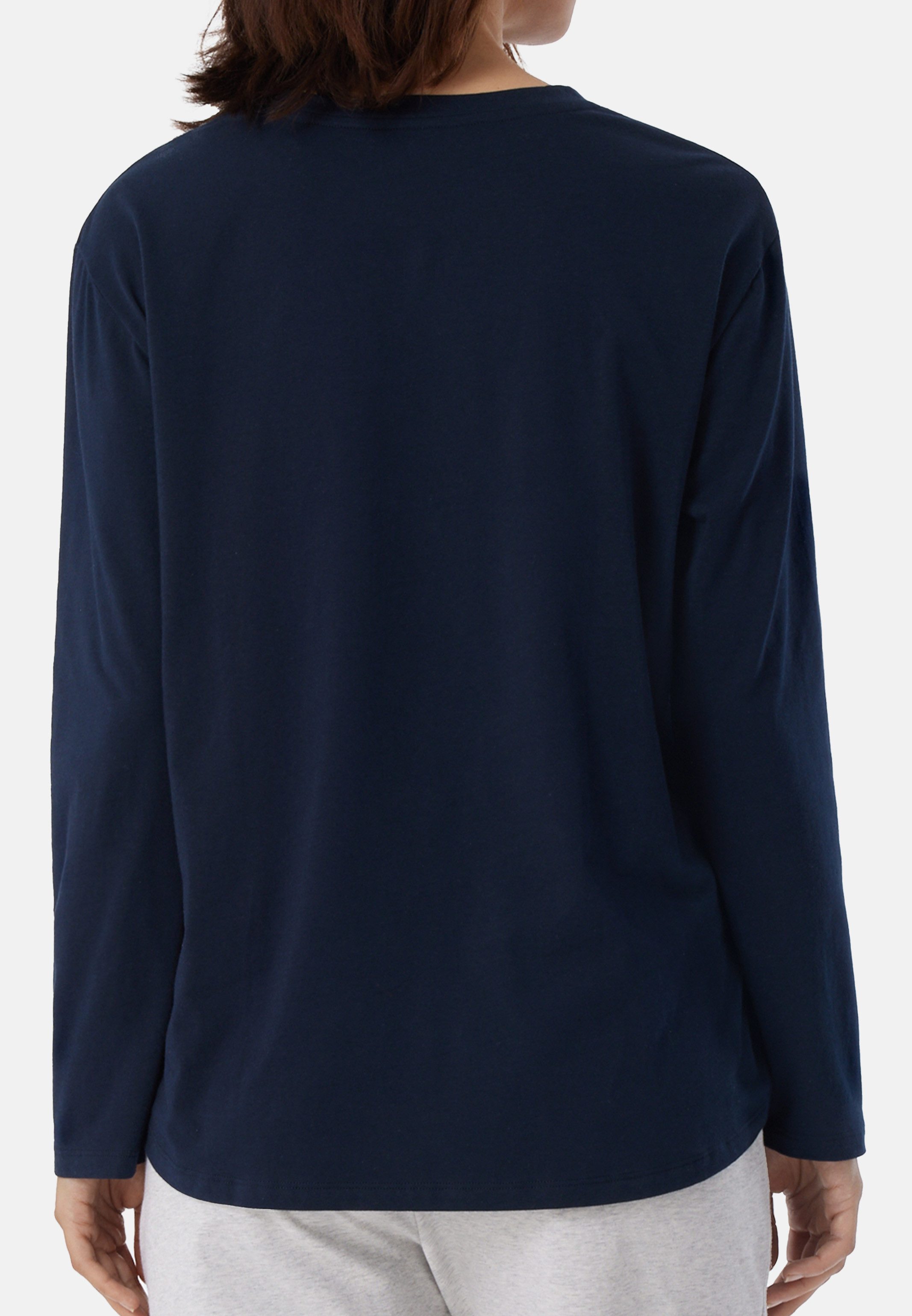 Schiesser Pyjamaoberteil Mix & Relax Organic Cotton (1-tlg) Schlafanzug Shirt langarm - Baumwolle