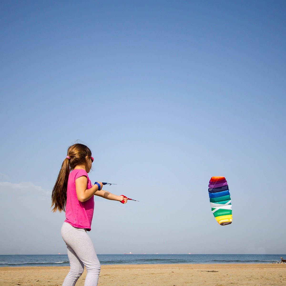 CrossKites Flug-Drache CrossKites Lenkmatte Air 1.2 Rainbow High Wind Lenkdrachen, mit Lenkschlaufen und Leinen