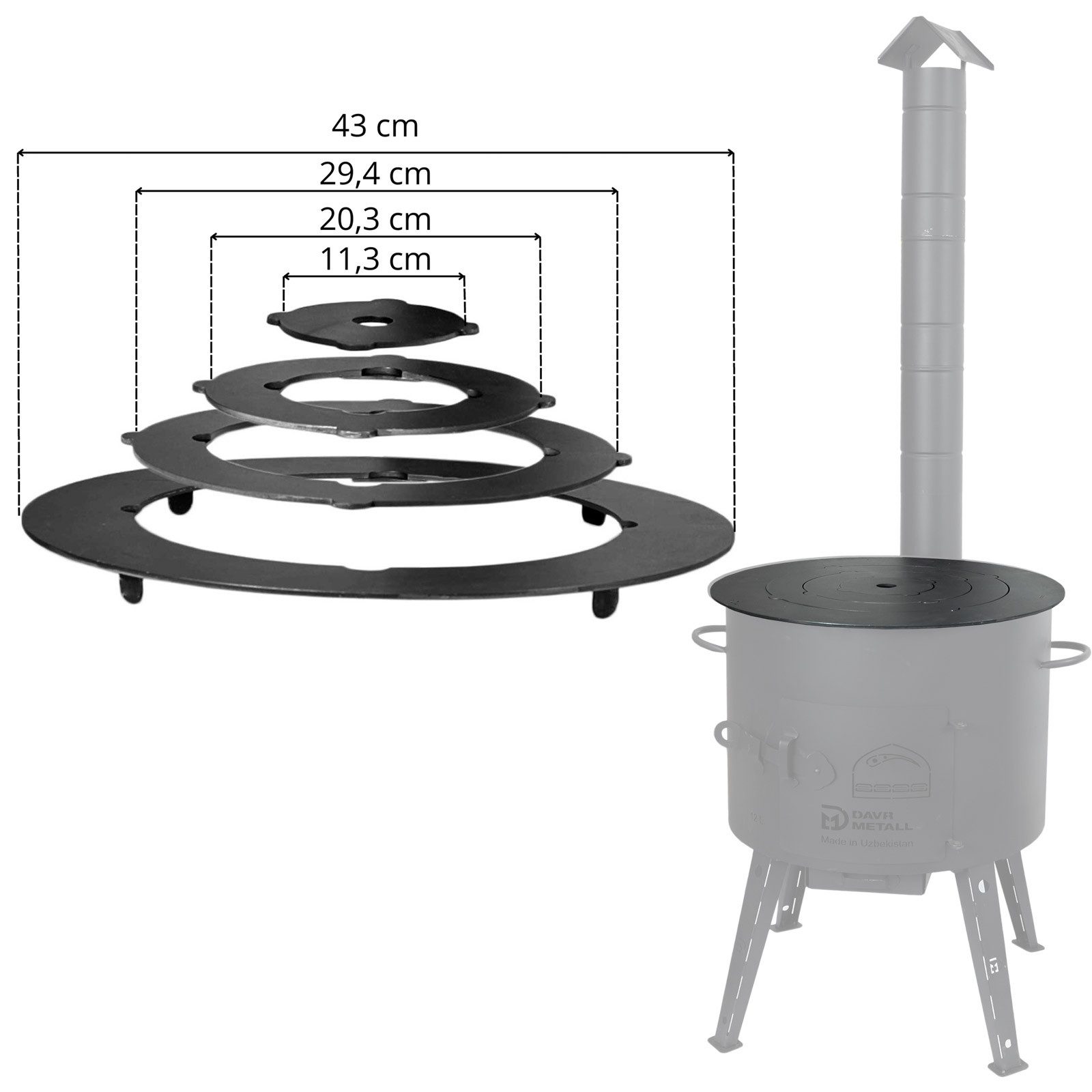 4BIG.fun Feuerstelle Adapter-Ringe Eintopfofen Uchag 39 günstig online kaufen