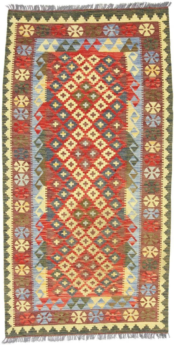 Orientteppich Kelim Afghan 102x199 Handgewebter Orientteppich Läufer, Nain Trading, rechteckig, Höhe: 3 mm