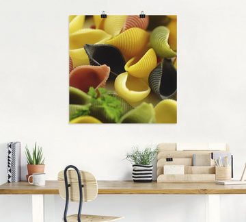 Artland Wandbild Bunte Pasta, Getreide (1 St), als Leinwandbild, Poster in verschied. Größen