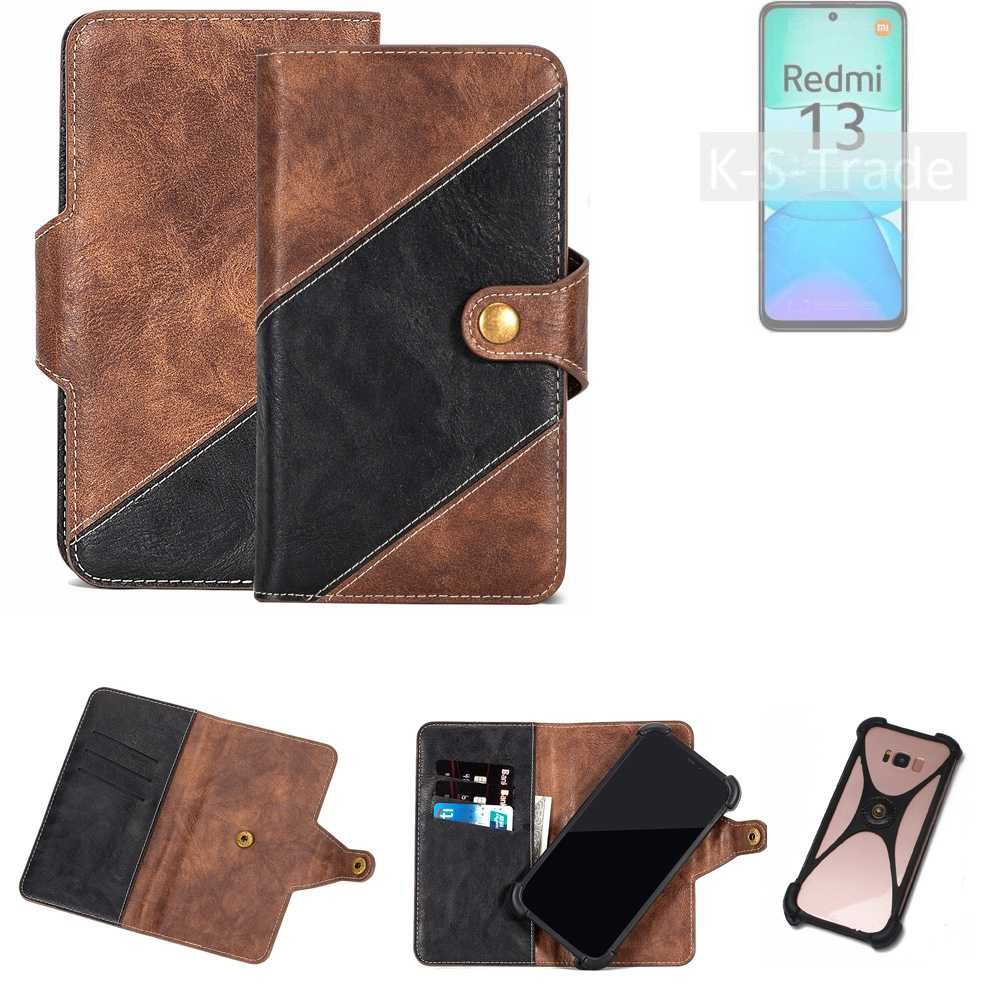 K-S-Trade Handyhülle für Xiaomi Redmi 13, Handyhülle Schutzhülle Bookstyle Case Klapphülle Cover Hülle