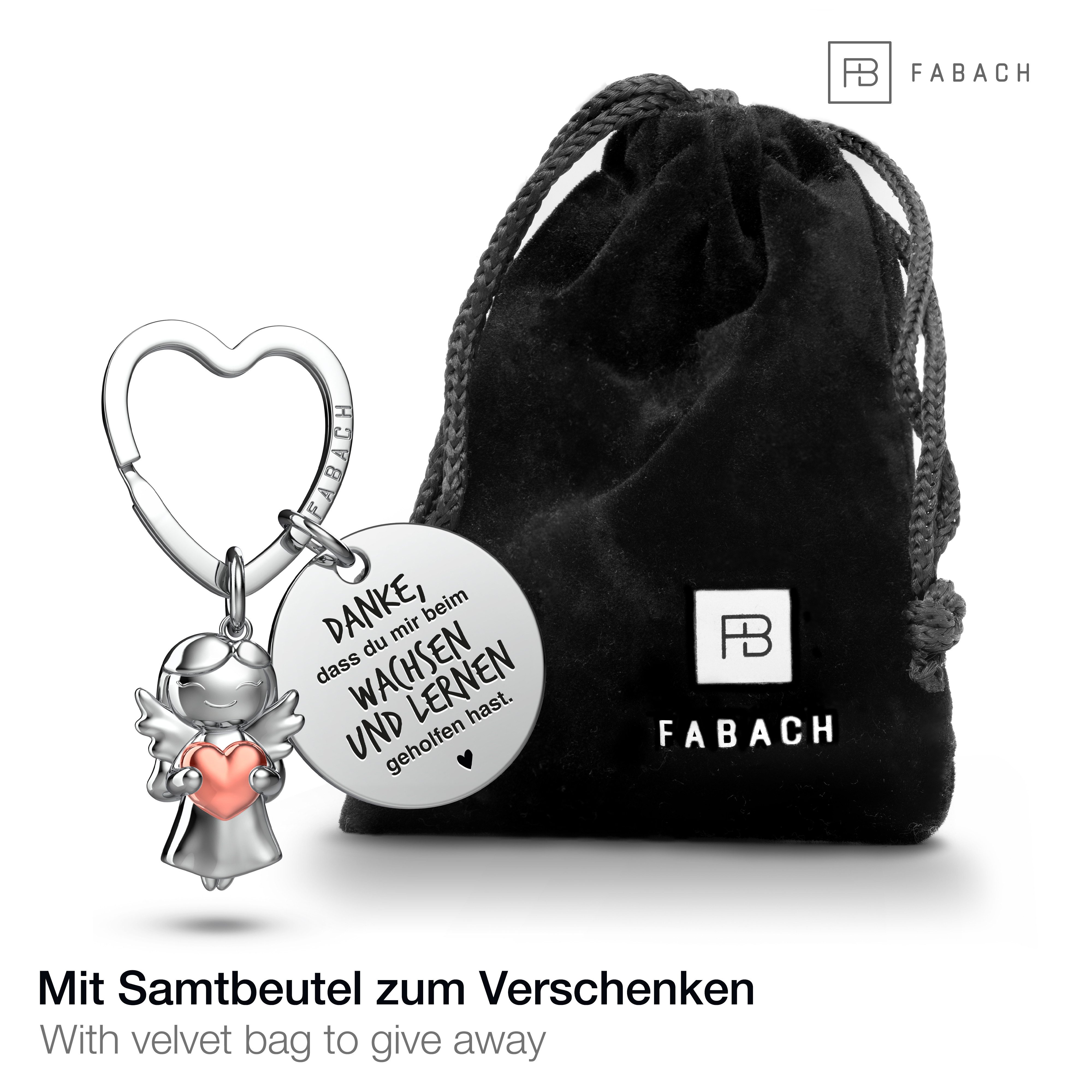 FABACH Schlüsselanhänger Schutzengel Star in Charms Größe mit Gravur "Beste Erzieherin"