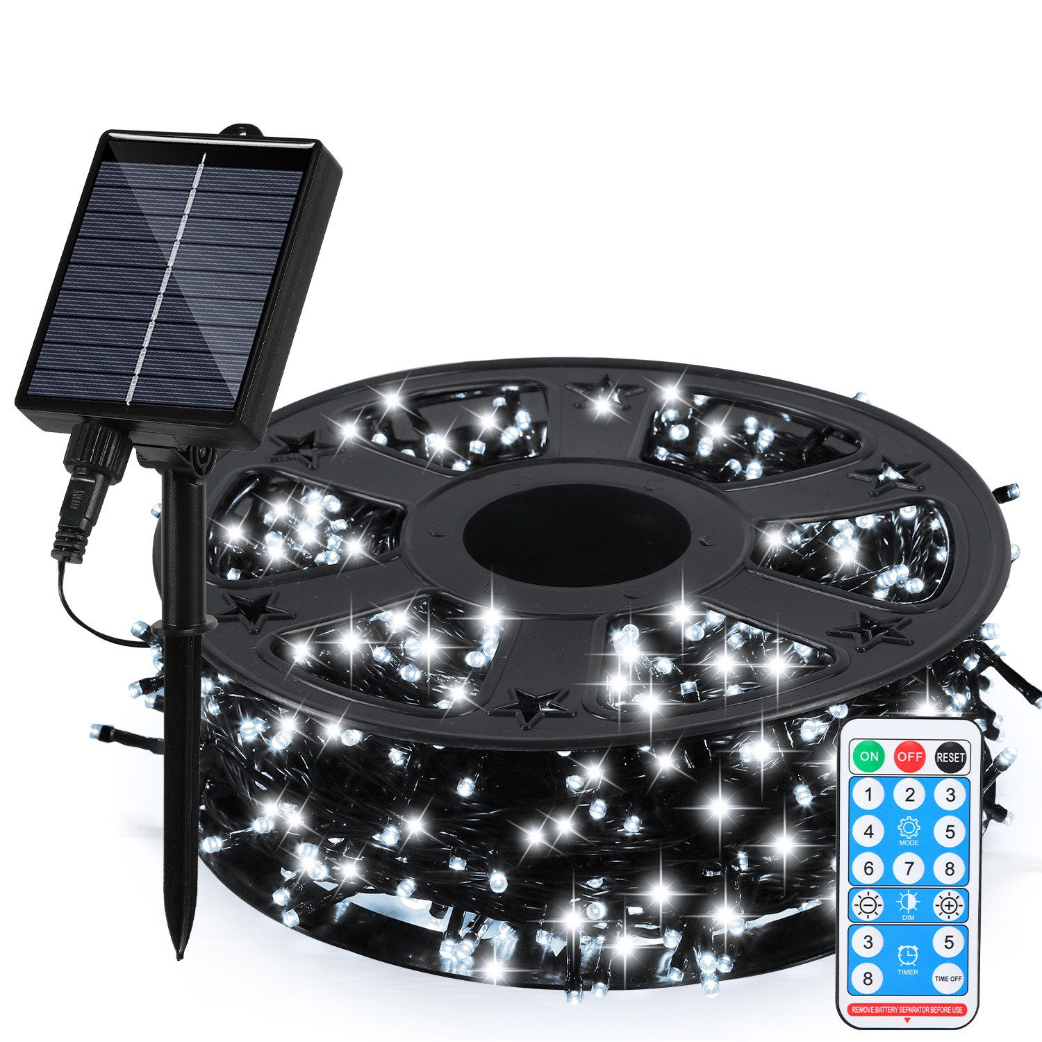 Clanmacy LED-Lichterkette LED Solar Lichterkette Solarleuchten Außen Weihnachten Beleuchtung, Wasserdicht