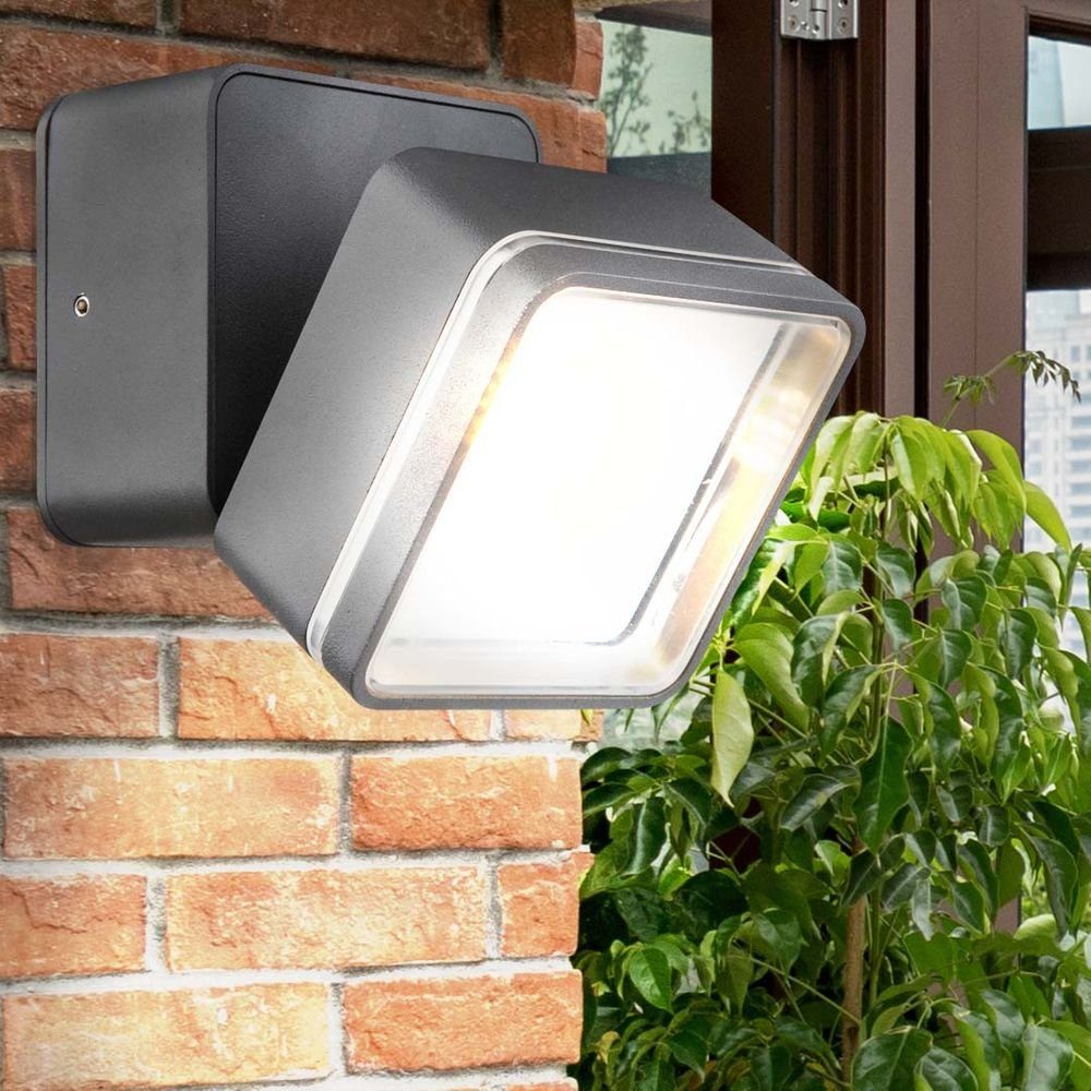 Warmweiß, verbaut, LED LED-Leuchtmittel LED schwenkbar Außen-Wandleuchte, etc-shop Strahler fest Wandlampe Aussenbereich Wandlampe