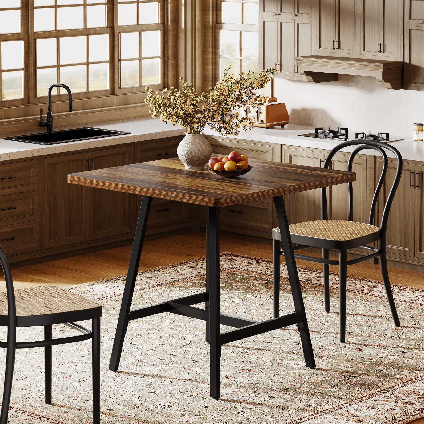 Tribesigns Esstisch 79 cm quadratischer Esstisch für 4 Personen, Küchentisch für Wohnung