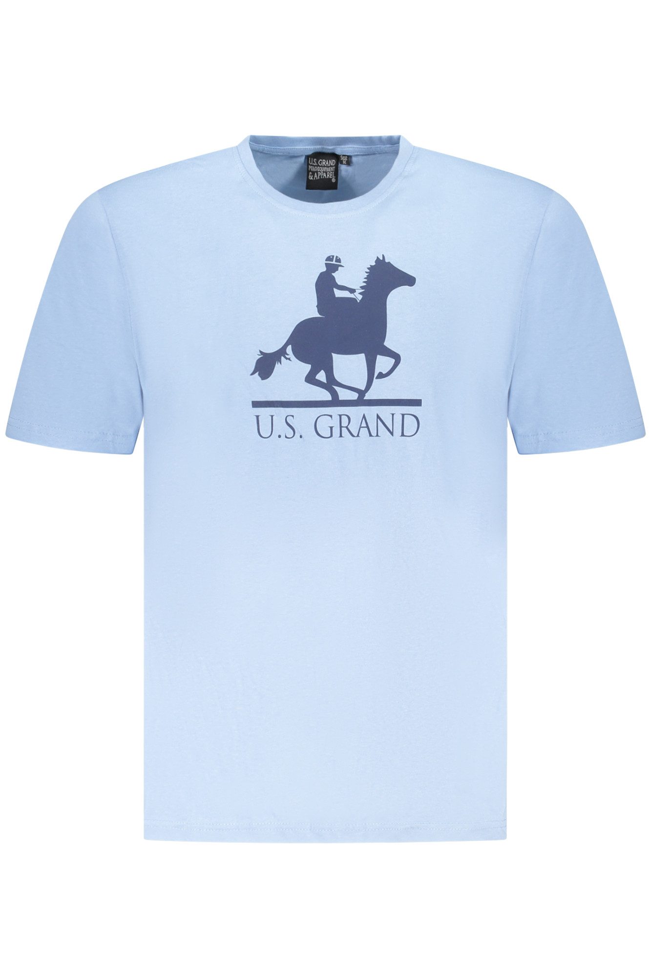 U.S. Polo T-Shirt Herren Kurzarm T-Shirt Hellblau mit Rundhals und