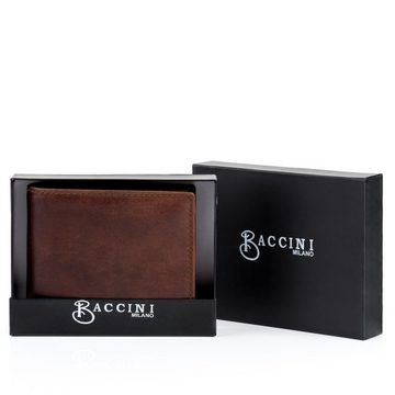 BACCINI Geldbörse Leder Geldbeutel Herren LEANDRO, Portemonnaie Echtleder für Herren, Wallet, Brieftasche vintage braun