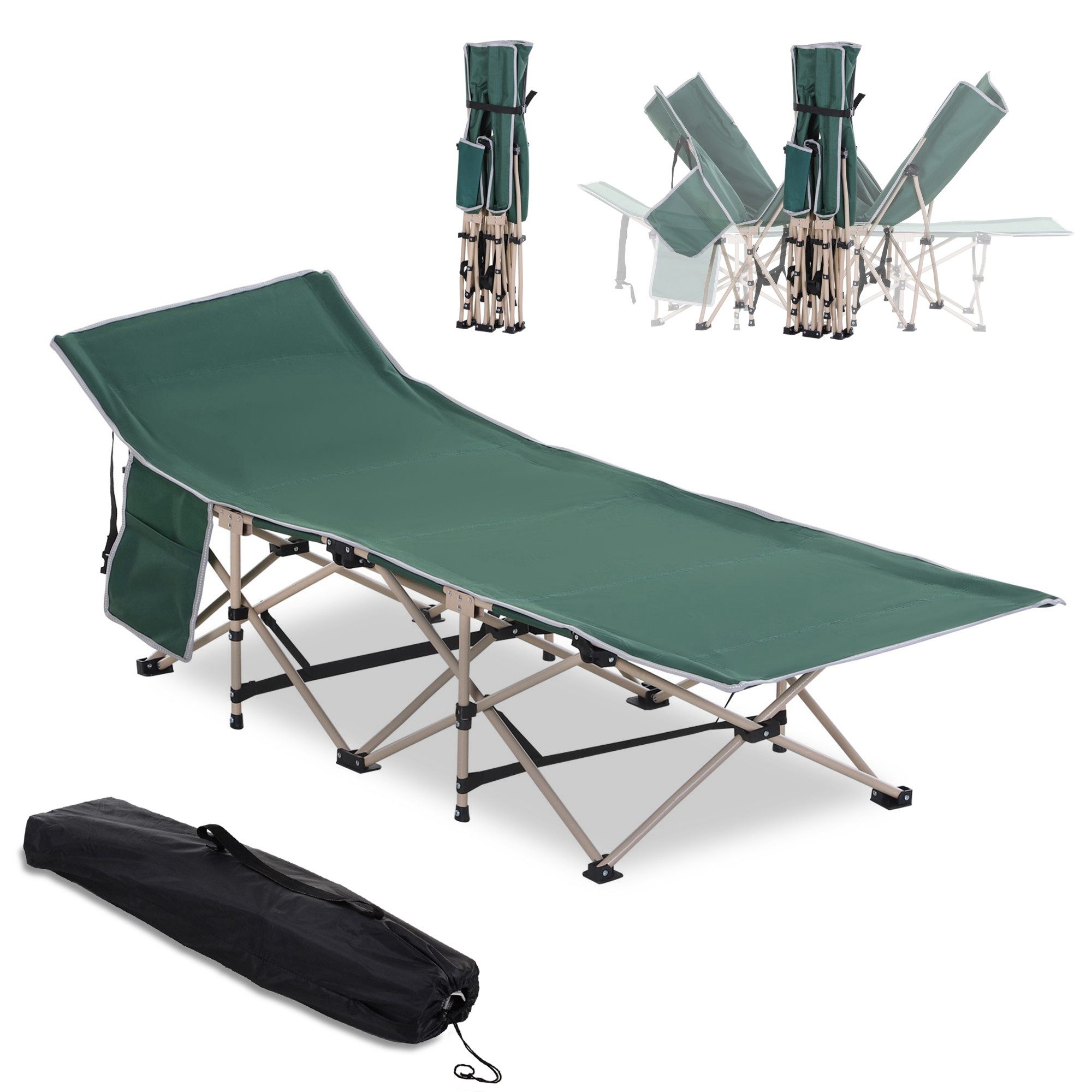 Outsunny Feldbett mit Aufbewahrungstasche (Campingbett, 1-St., günstig online kaufen