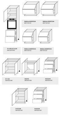 Feldmann-Wohnen Küchenzeile Kvantum, 400cm grau matt/dust grey matt+ mint matt 11-tlg. inkl. Arbeitsplatte