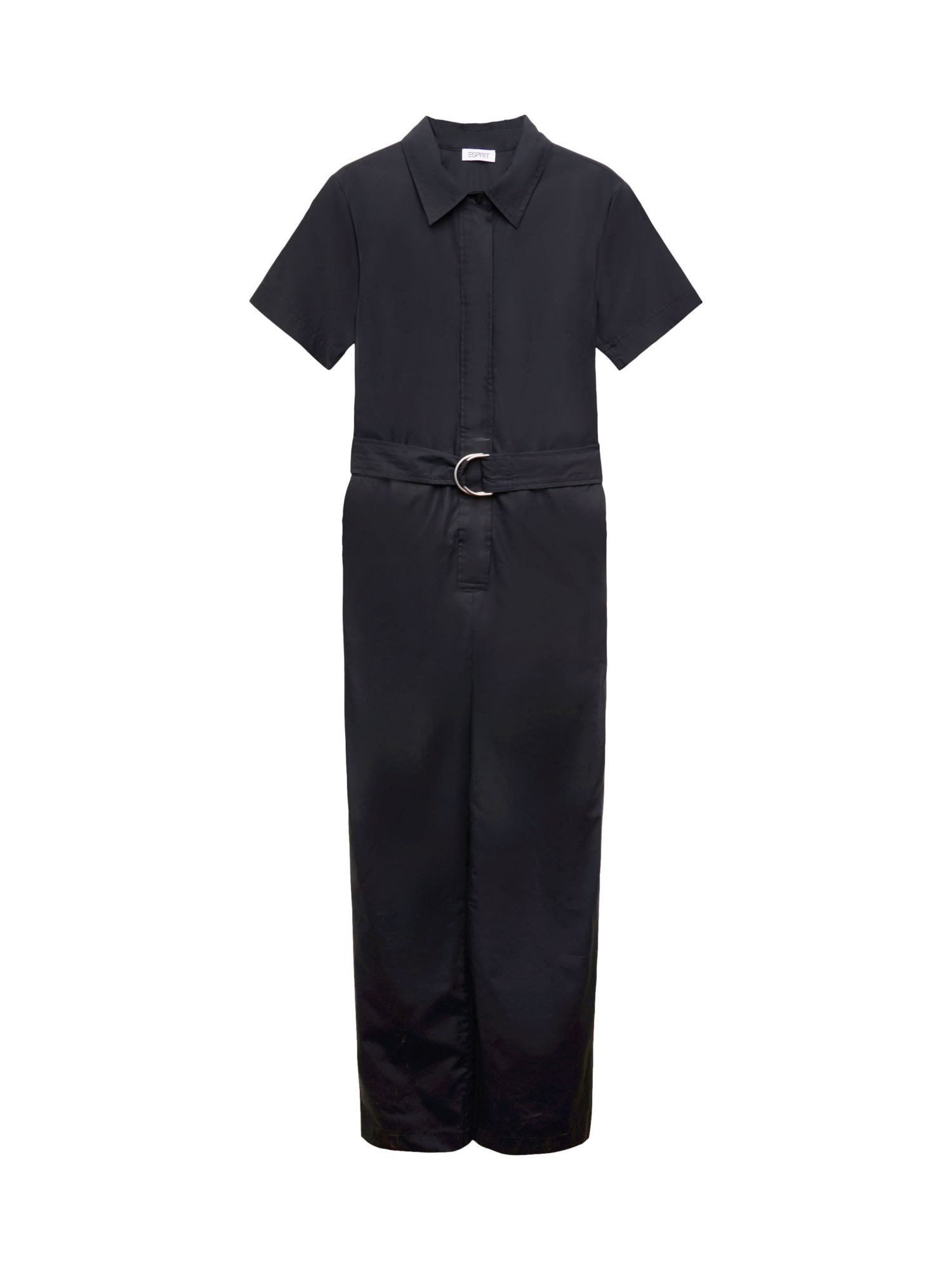 Esprit Overall Jumpsuit aus Popeline mit weitem Bein und Gürtel