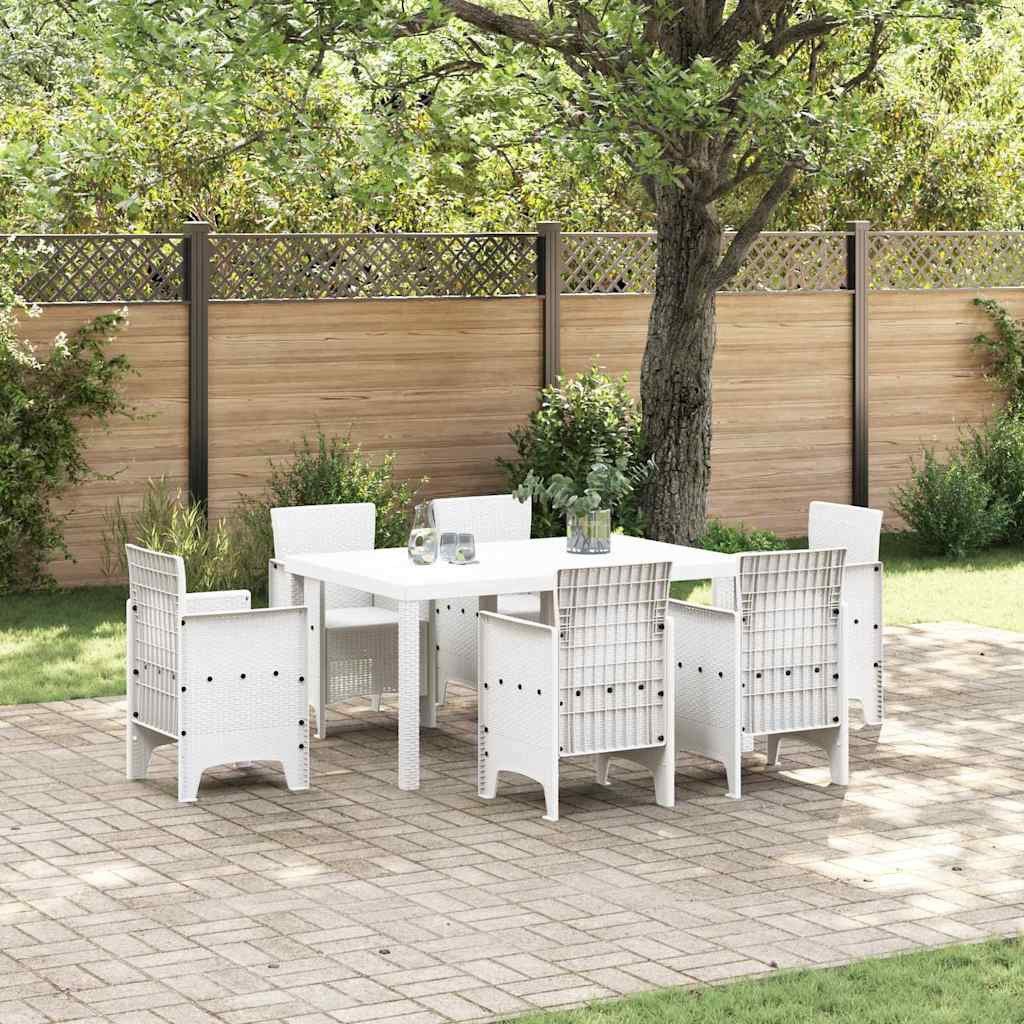 vidaXL Gartentisch Gartentisch Weiß 150 x 100 x 73 cm Poly-Rattan (1-St)