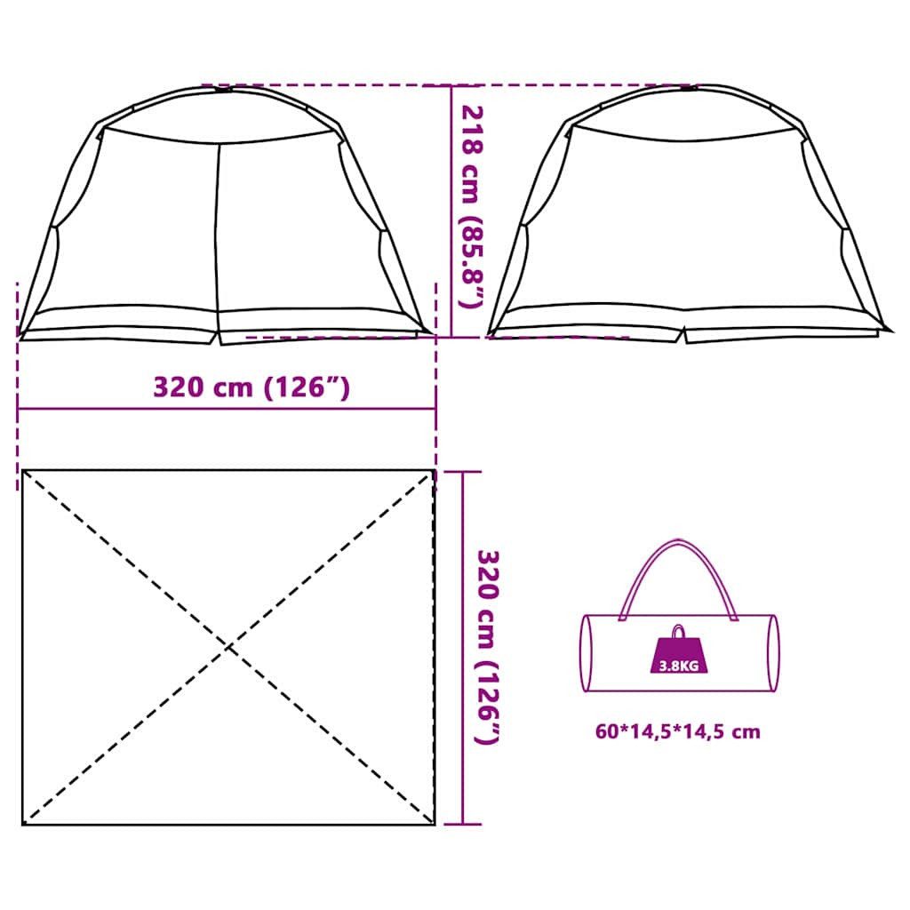 vidaXL Innenzelt Moskitonetz-Zelt mit Dach Meergrün 320 x 320 x 218 cm, (1 tlg)