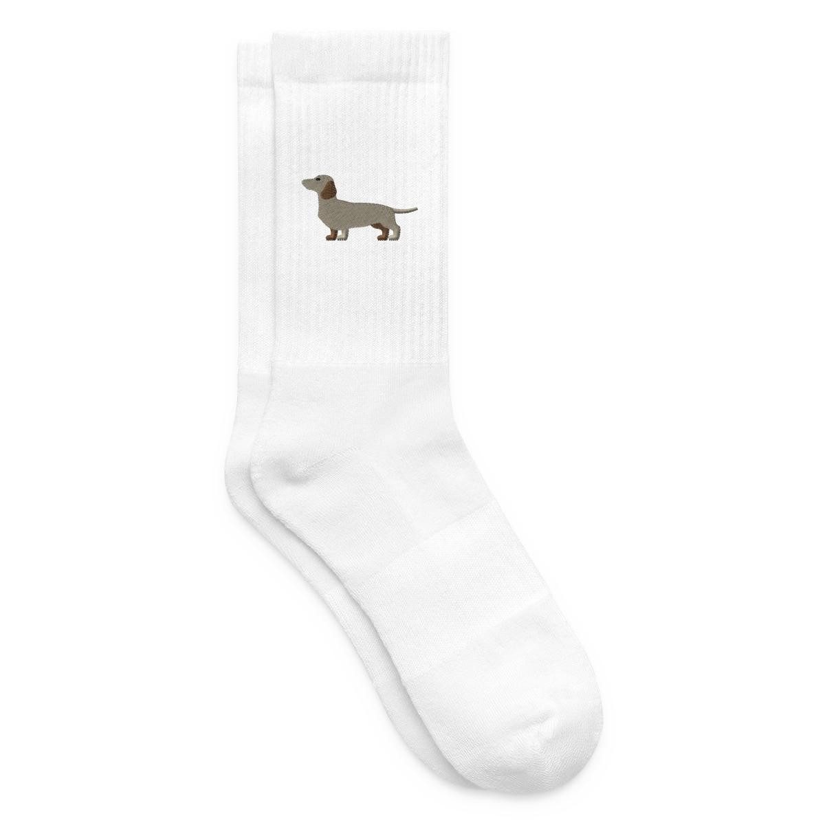 Spreadshirt Socken Dackel Stickerei Tennissocken (1-Paar)