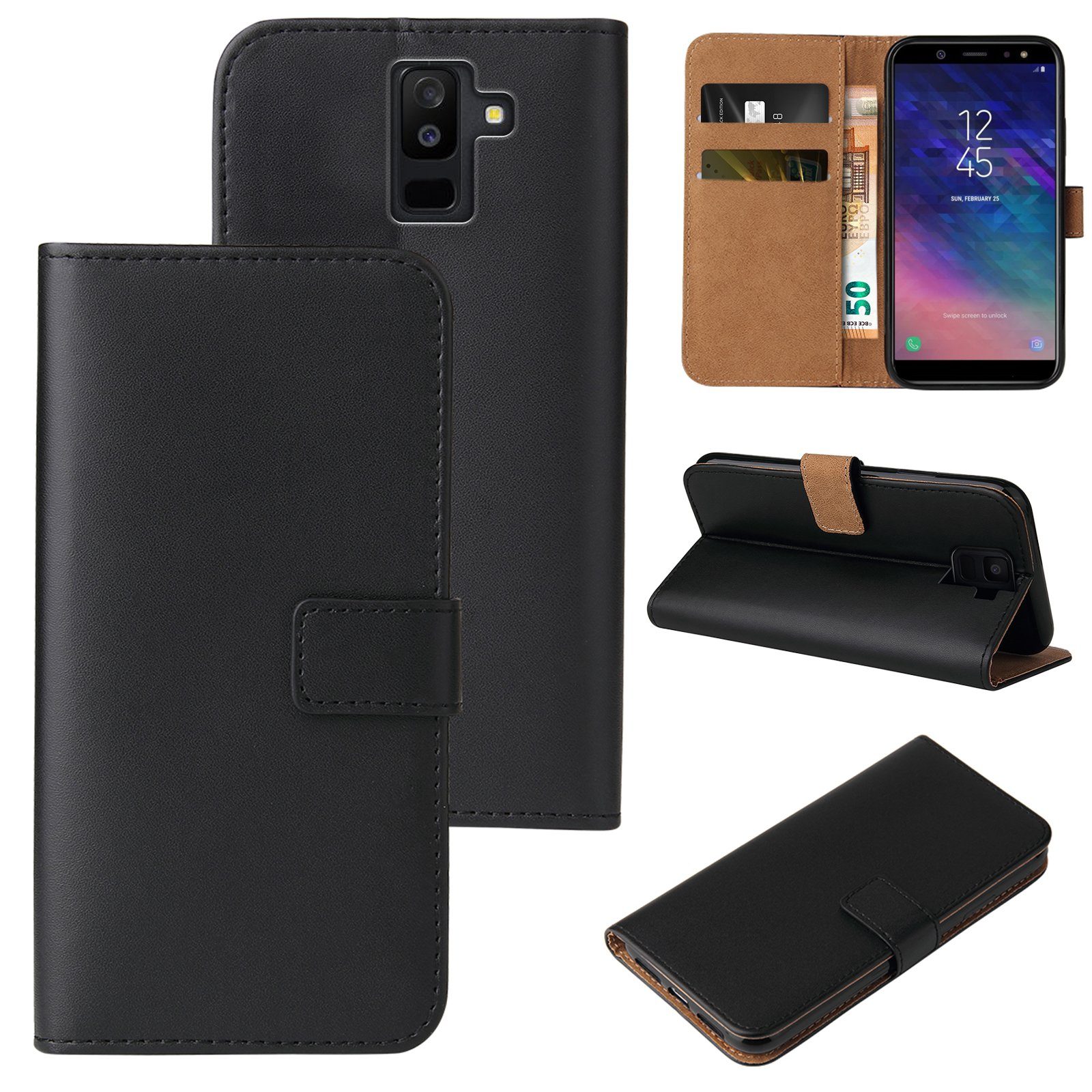 Tec-Expert Handyhülle Klapp Hülle für Samsung Galaxy A6+ 6.0 Zoll, 6.0, Flip Case für Samsung Galaxy A6+