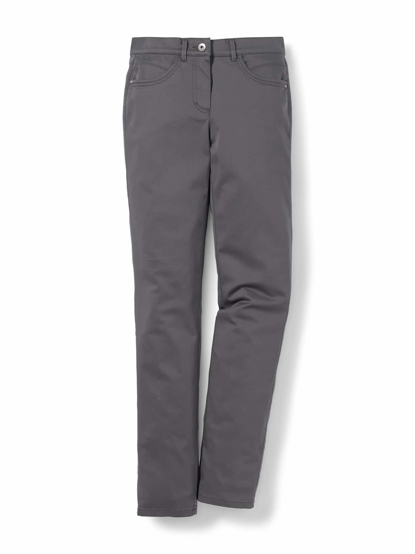 Walbusch Stoffhose Damen Extraglatt Baumwollhose Slim Fit bügelfrei Comfort-Bund, atmungsaktiv & pflegeleicht, Fußweite ca. 34 cm