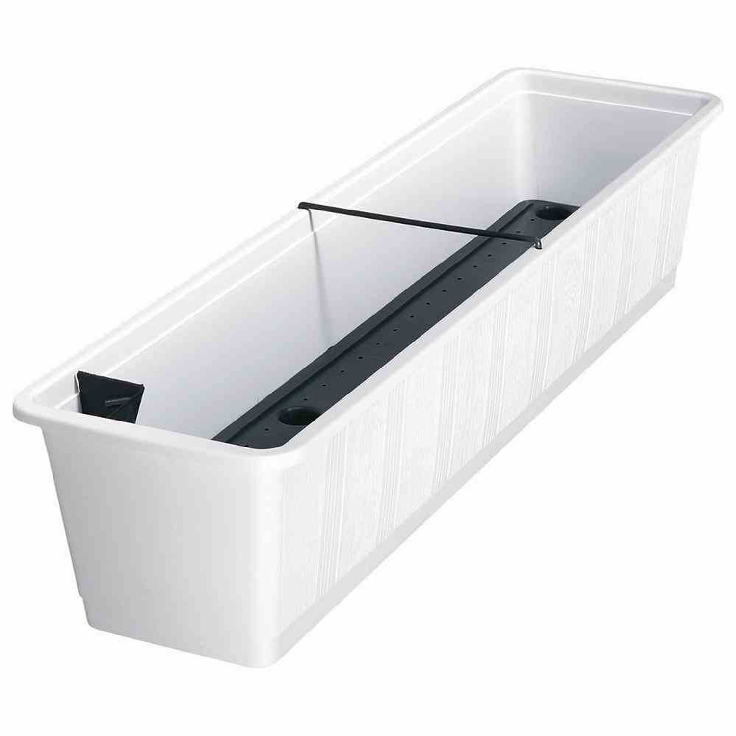 Geli Pflanzkübel Geli Bewässerungskasten 80cm weiß Balkonkasten Blumenkasten Pflanzen