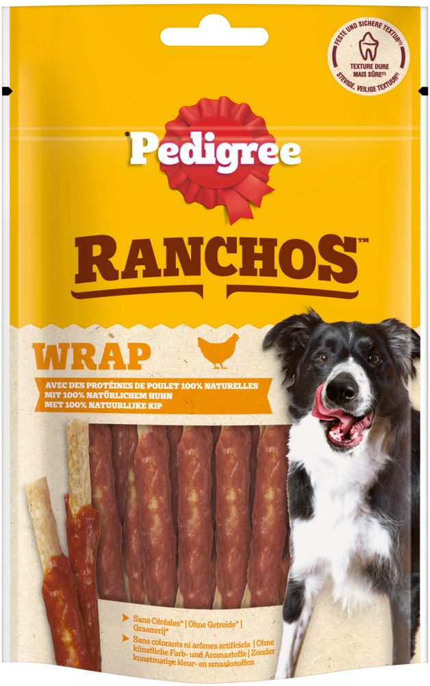 Pedigree PEDIGREE® RANCHOS™ Wrap mit Huhn 8 x 60g, Snack für: Hunde