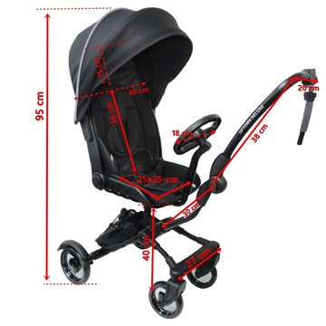 Eichhorn Kinderwagen Buggyboard Uptown-Rider Deluxe - Geschwistersitz für Kleinkinder (Anhänger für Kinderwagen, inklusive Regenschutzbezug und abnehmbarem Sonnenverdeck)