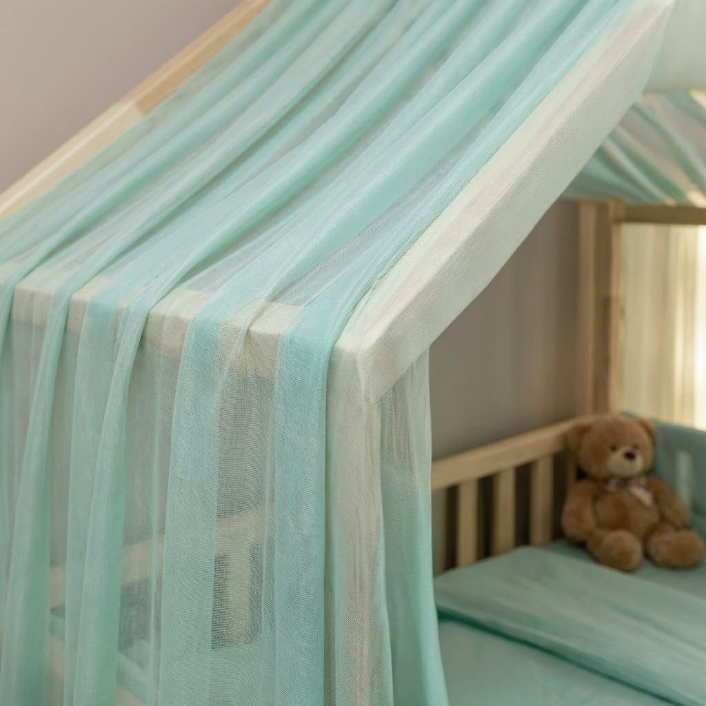 Baby Fancyroom Betthimmel Premium Hausbett Himmel aus Tüll, Betthimmel für Kinderbett, Baldachin, gekräuselt