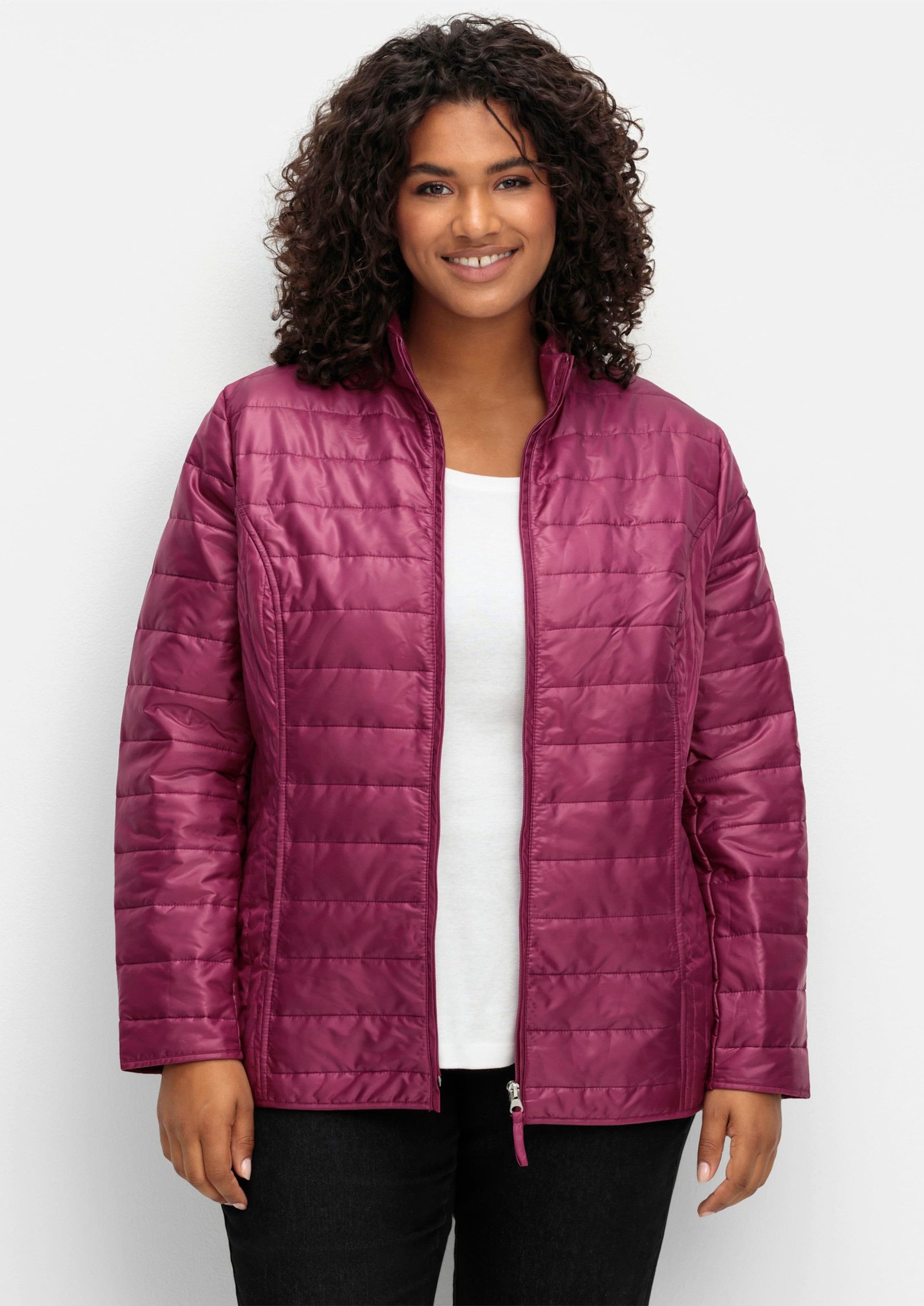 Sieh an! Allwetterjacke Steppjacke Langarm für die Übergangszeit, mit Stehkragen