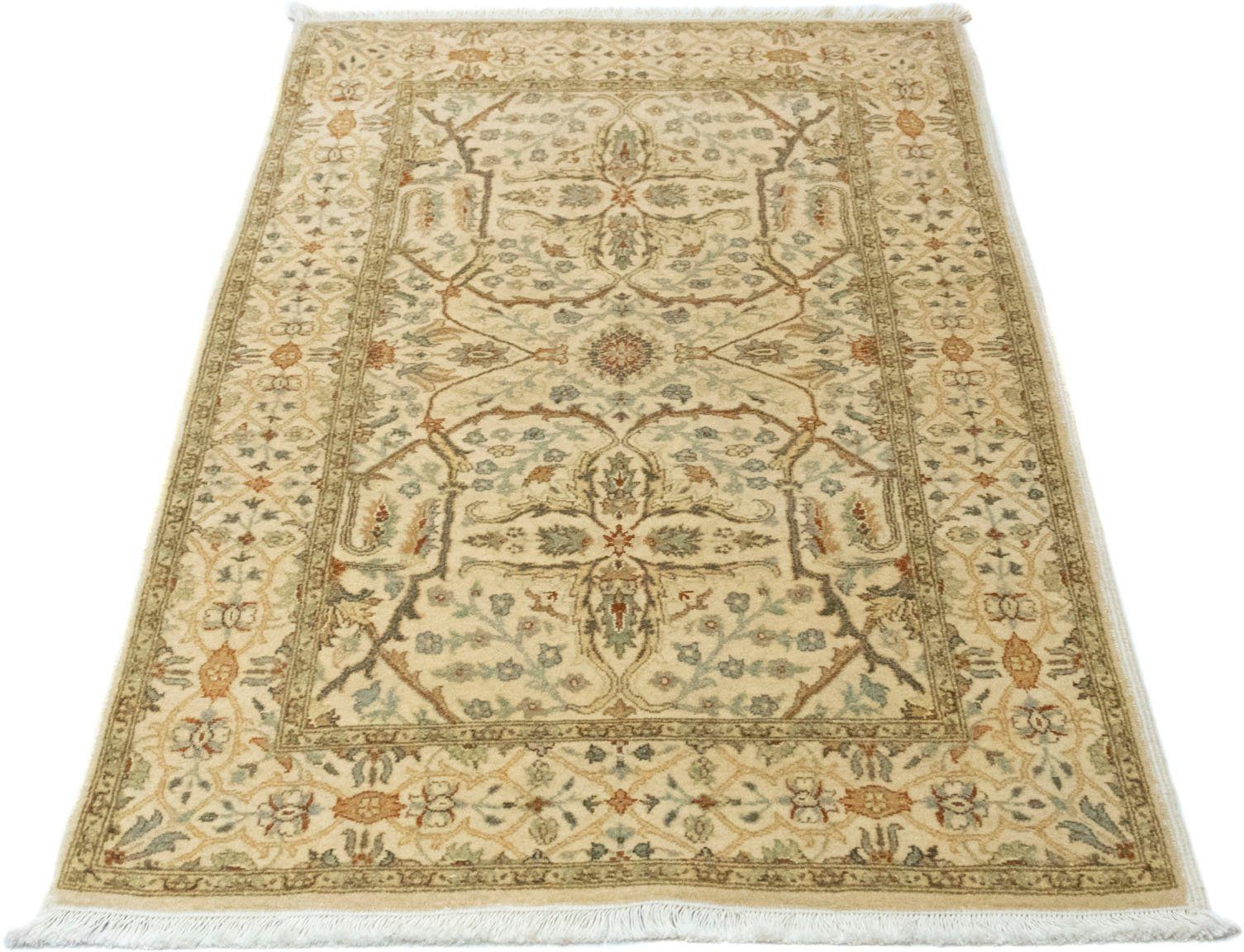 Wollteppich Farahan Teppich handgeknüpft beige, morgenland, rechteckig, Höhe: 7 mm