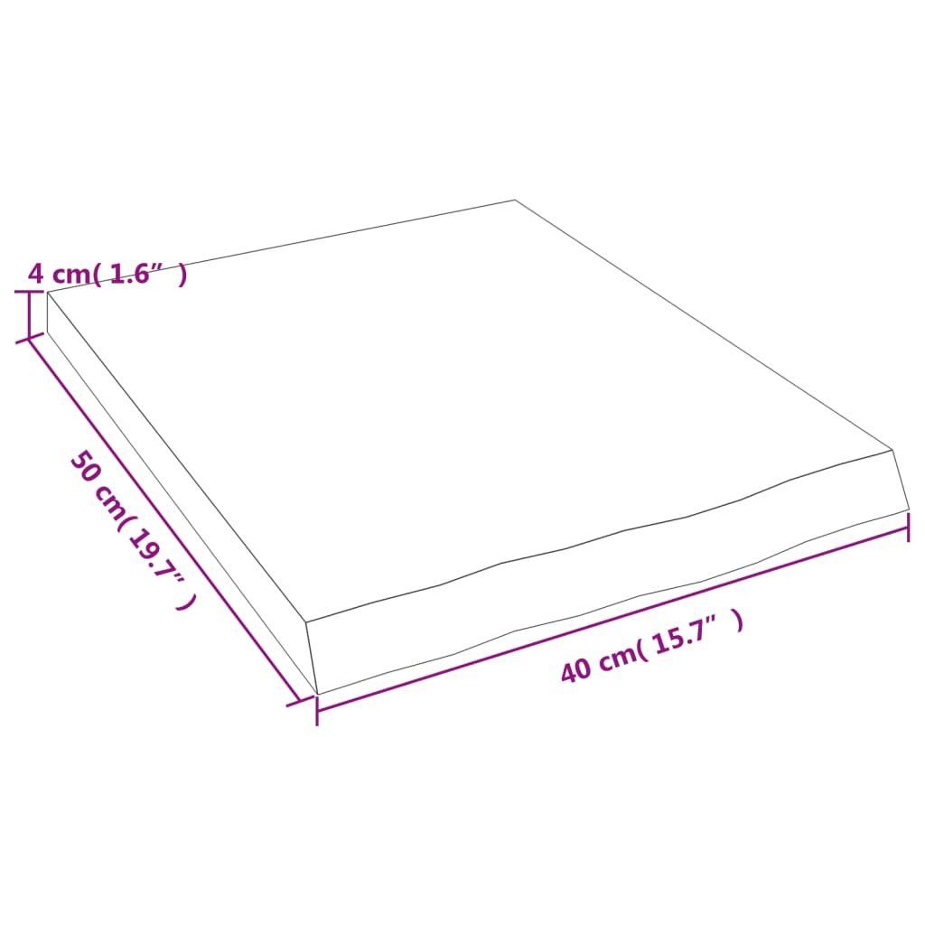 furnicato Wandregal Dunkelgrau 40x50x(2-4) cm Behandelt Massivholz Eiche