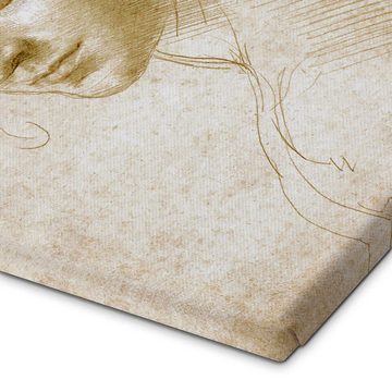 Posterlounge Leinwandbild Leonardo da Vinci, Studie eines Engelgesichtes der Felsgrottenmadonna, Illustration