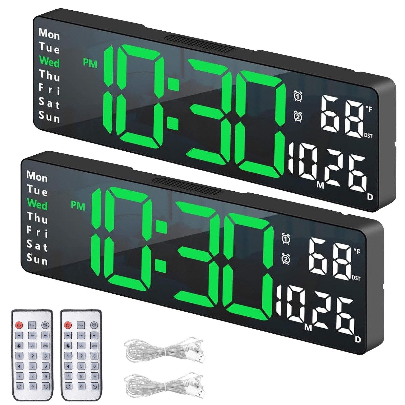 Digitaluhr 13" LED Display Digital Wanduhr mit Fernbedienung, Timer & Countdown