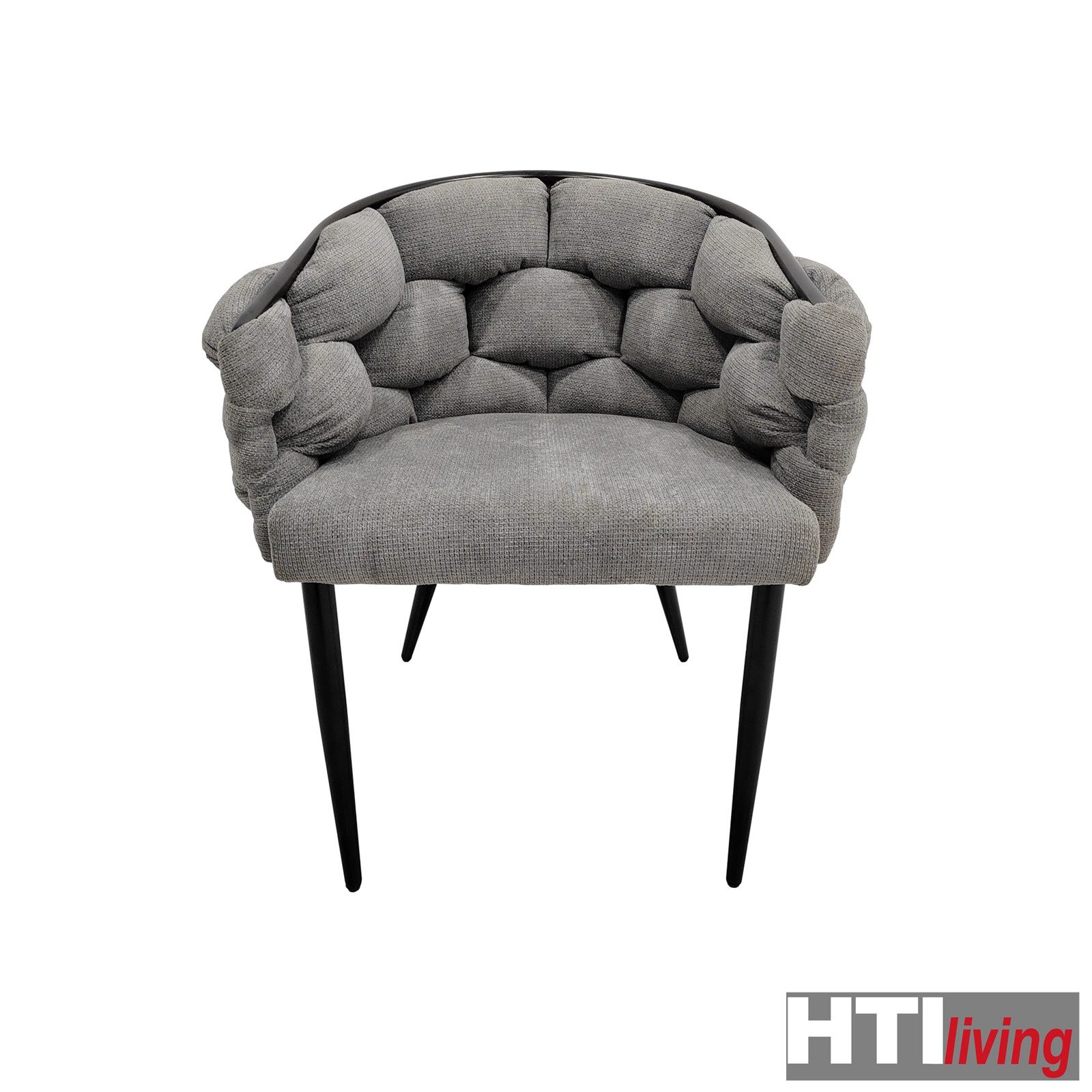 HTI-Living Esszimmerstuhl Stuhl Alsen Schwarz Grau (Stück, 1 St), Design Polsterstuhl schwarzes Metallgestell
