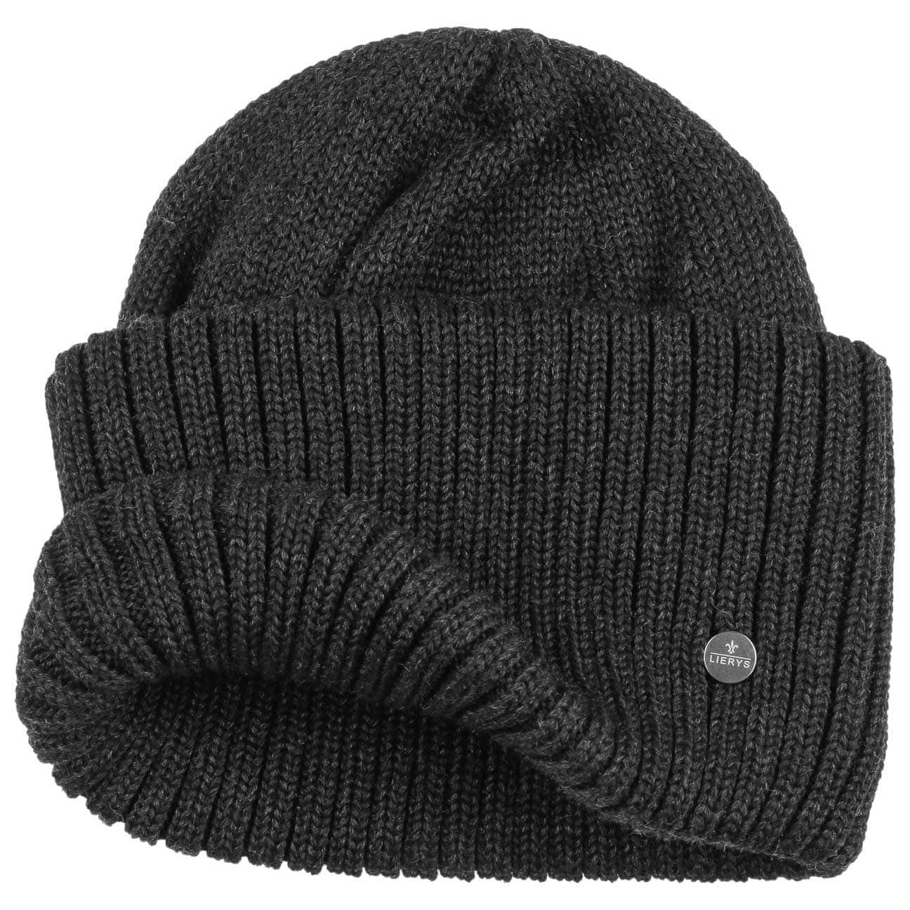 Germany Strickbeanie anthrazit in (1-St) Made Beanie Lierys mit Umschlag,