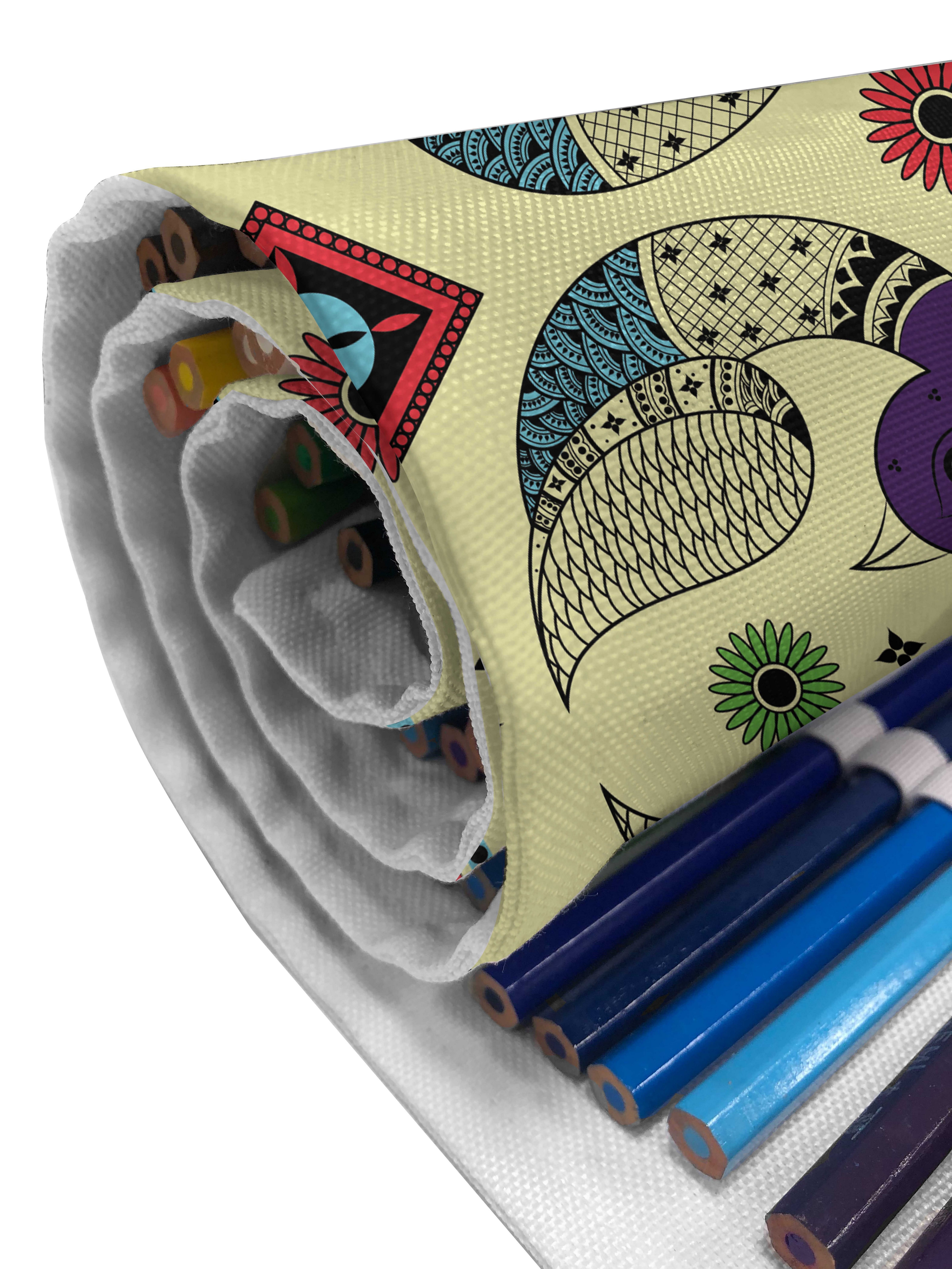 Abakuhaus Federmäppchen langlebig und tragbar Segeltuch Stiftablage Organizer, Stammes Pfau-Muster